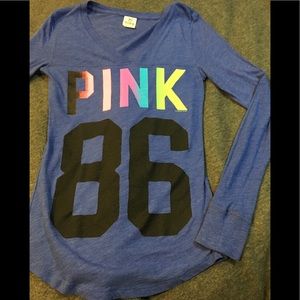 Victoria’s Secret Pink Sporty Blue Long Sleeve Tee